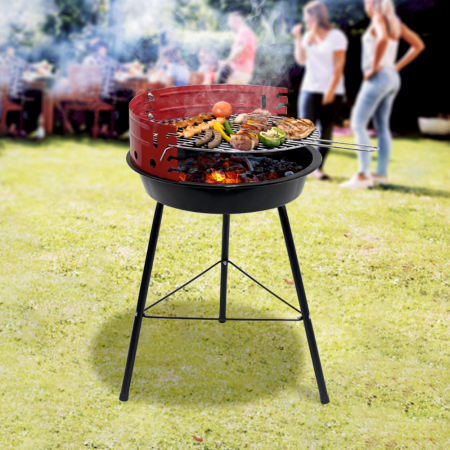 Gratar pe carbuni KLUGMEISTER KY23014, material otel, circular, portabil, inaltime gatire 53 cm, diametru gratar 33 cm [3]