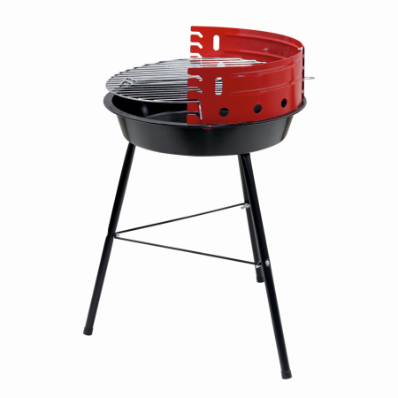 Gratare cu carbuni - Gratar pe carbuni KLUGMEISTER KY23014, material otel, circular, portabil, inaltime gatire 53 cm, diametru gratar 33 cm