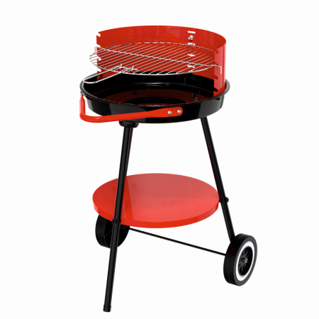 Gratar pe carbuni KLUGMEISTER KY23016A, material otel, circular, portabil, inaltime gatire 59-69 cm, cu roti deplasare [1]