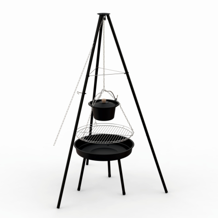 Gratar pe carbuni KLUGMEISTER KY23020A, material otel, suspendat, cu trepied, diametru 49 cm [2]