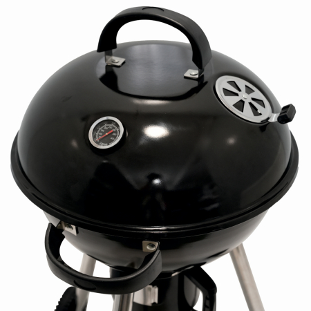 Gratar pe carbuni KLUGMEISTER YH22018K, material otel, cu capac si roti de deplasare, inaltime gatire 73 cm, dimensiuni 52x56x96 cm [2]