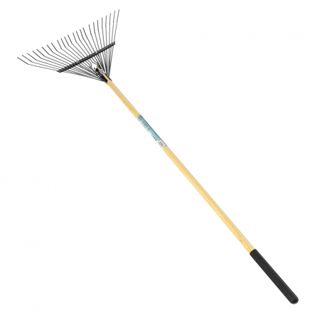 Grebla frunze 24 dinti flexibili,maner lemn,1650mm [6]