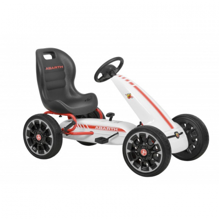 Teasc struguri - Kart cu pedale HECHT Abarth White, greutate maxima suportata 25 kg, dimensiuni 113 x 57 x 73 cm, alb