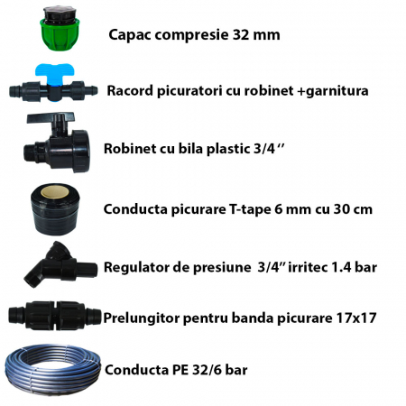 Kit complet sistem irigare prin picurare pentru gradina cu suprafata de 450 mp [2]