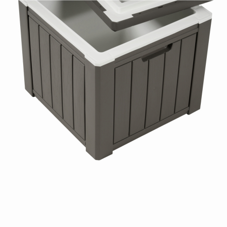 Lada depozitare pentru terasa/gradina din HDPE KLUGMEISTER KJF3146, 42x42x40.1 cm, volum 37 litri, culoare gri [2]