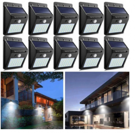 Iluminat si electrice - Lampa cu LED incarcare solara si senzor de miscare 30 x LED