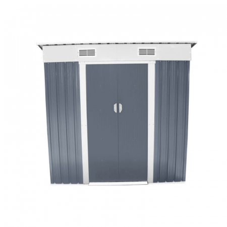 Organizare si depozitare - Magazie pentru lemne si unelte Hecht 4x6 plus cadru si baza metalica dimensiuni 131 x 202.5 X 185.5 Cm
