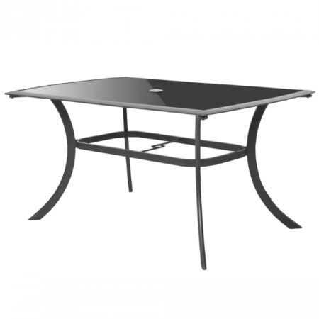 Mobilier pentru gradina - Masa pentru gradina si terasa HECHT HONEY MAXI TABLE, blat din sticla neagra securizata, cadru din profile aluminiu, 168 x 97 x 72 cm