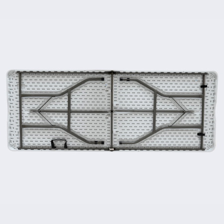 Masa pliabila 4 persoane din otel si HDPE MESTERINO KJC2061,180x70x74 cm, culoare alba [1]