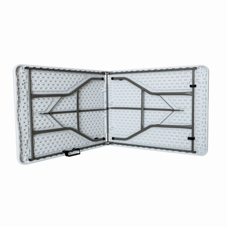 Masa pliabila 4 persoane din otel si HDPE MESTERINO KJC2061,180x70x74 cm, culoare alba [2]