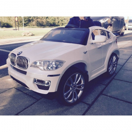 Masina de jucarie cu baterie - bmw x6 - alba - BMWX6-WHITE [2]