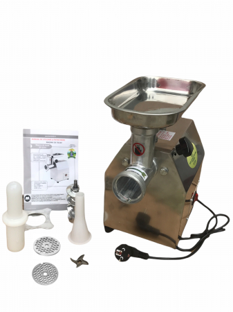 Unelte Uz Casnic - Masina Tocat carne MK-8, 350W, 60 Kg/Ora, Grandepo Micul Fermier 2021 pentru uz casnic cu 2 site si 1 cutit GF-2214