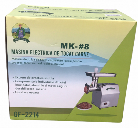 Masina Tocat carne MK-8, 350W, 60 Kg/Ora, Grandepo Micul Fermier 2021 pentru uz casnic cu 2 site si 1 cutit GF-2214 [7]