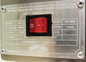 Masina de tocat carne electrica - profesionala COMPLET INOX - CARMANGERIE  850W 150k/ora [8]