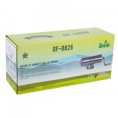 Masina de umplut carnati orizontal 2,5kg INOX CU VENTUZA Micul Femier [6]