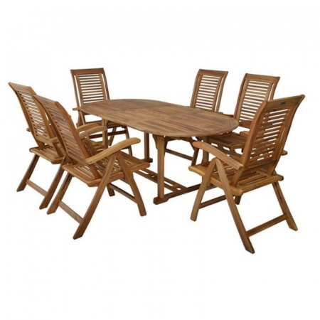Mobilier pentru gradina - Mobilier pentru gradina Hecht camberet set contine 1 masa si 6 scaune din lemn de salcam