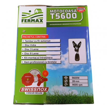 MOTOCOASA FERMAX T5600, MOTOR 4 TIMPI, 7.6CP, 5600W, 4 MODURI DE TAIERE, MOTOCOSITOARE PE BENZINA [13]