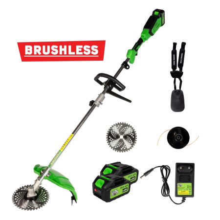 Motocoasa (Trimmer) electrica Micul Fermier 20V, 2 acumulatori 4Ah, maner simplu, motor fara perii [1]