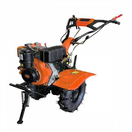 Motosape si motocultoare - Motocultor DETOOLZ 7CP 280CC, motorina, 4T, 3 viteze, pornire manuala, cu roti