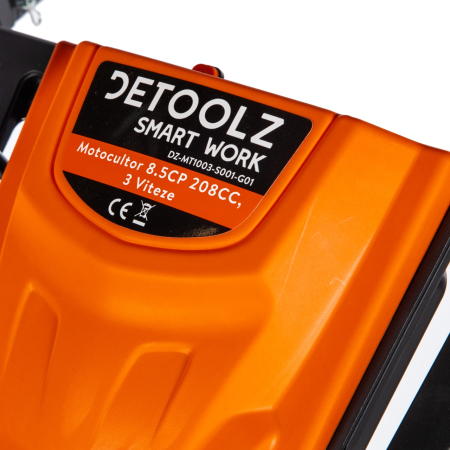 Motocultor DETOOLZ 8.5CP 208CC, benzina,4T, 3 viteze, pornire manuala, cu roti [20]