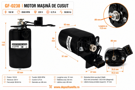 Casa si gradina - Motor masina cusut 120W GF-0238 Micul Fermier