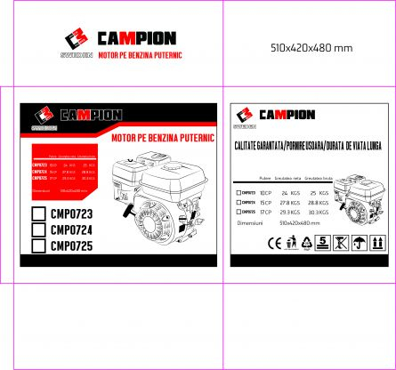 Motor motocultor / uz general Campion, 15CP, ax 25mm, 4 timpi, ax cilindric orizontal cu pana [1]