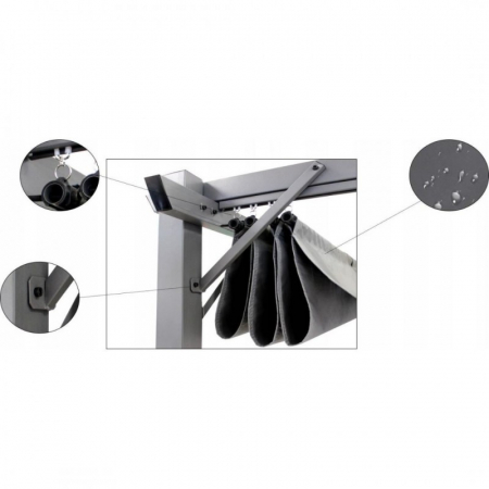 Pergola Hecht pergola 4x3 kit de ancorare inclus dimensiune 400 x 300 x 228 cm [10]