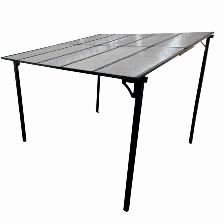 Pavilioane gradina si foisoare - Pergola pentru terasa/gradina din otel si aluminiu KLUGMEISTER KJF4133, dimensiuni 300x300x250/190 cm, culoare gri