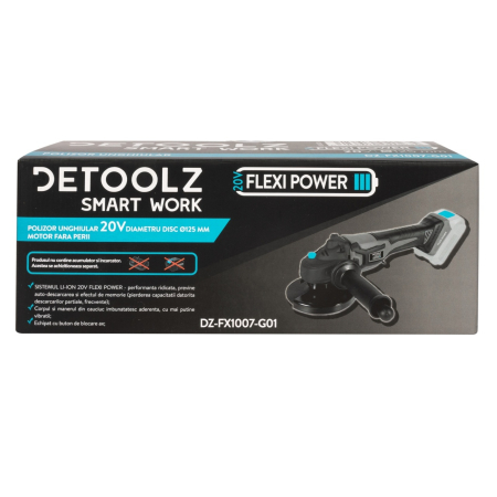 Polizor unghiular Detoolz 20V, diametru disc Ø125, motor fara perii [12]
