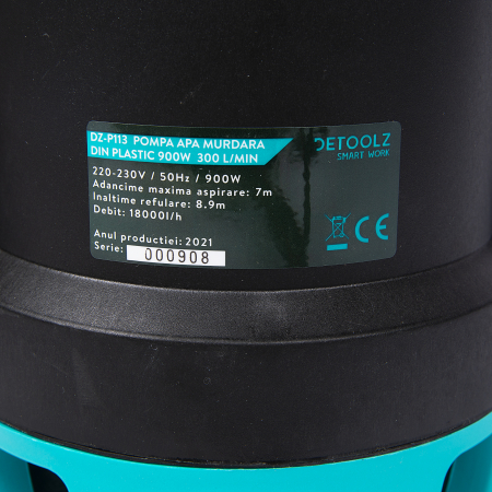 DZ-P113 Pompa apa murdara din plastic 900W 300l/min [3]