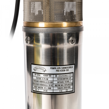 Pompa apa submersibila Micul Fermier 0,75kw, 65m, 1 tol inox 4SKM-100 PRO debit 2.7mc  GF-0744 [5]