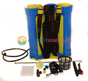 Pompa stropit electrica Pandora 20 Litri, 5,5 Bar + regulator presiune, vermorel cu baterie acumulator 12V, 8AH [8]
