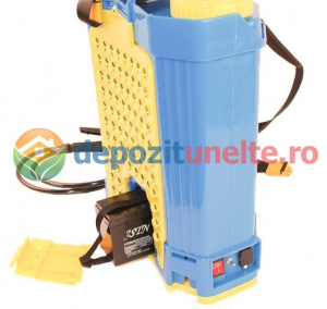 Pompa stropit electrica Micul Fermier ( Pandora ) 16 Litri, 5,5 Bar + regulator presiune, vermorel cu baterie acumulator [16]
