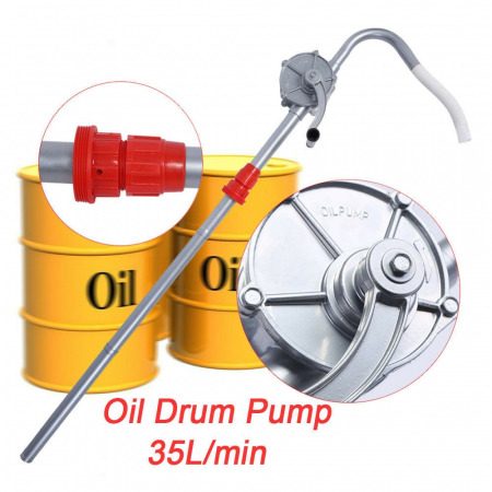 Pompa manuala rotativa pentru transfer lichide, ulei, combustibil Hand Pump #32 diametru 32mm, 130cm, butoaie 220l, bidoane GF-0011 Micul Fermier [10]
