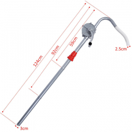 Pompa manuala rotativa pentru transfer lichide, ulei, combustibil Hand Pump #32 diametru 32mm, 130cm, butoaie 220l, bidoane GF-0011 Micul Fermier [2]