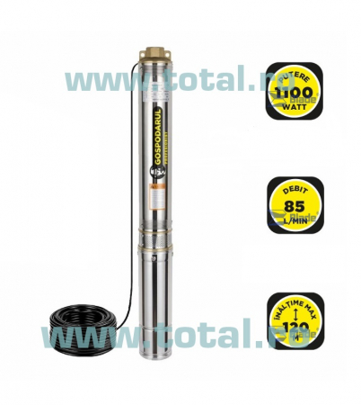 Casa, gradina si ferma - GOSPODARUL PROFESIONIST POMPA SUMERSIBILA APA CURATA 4QJD-1100, 8 TURBINE - 1100W, 5000 l/h