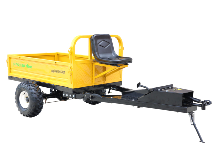 Accesorii utilaje agricole - ProGARDEN Alpine RM500T Remorca cu tractiune 500kg, 1 osie, prindere bolt pentru motocultor, roti 19x7-8