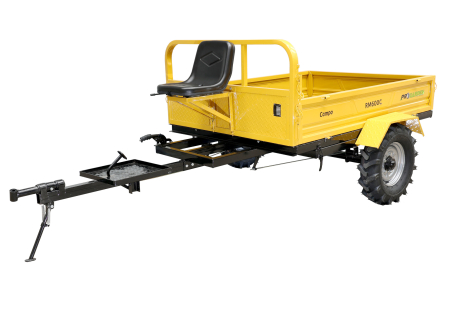 ProGARDEN Campo RM600C remorca 600kg motocultor, 1 osie, prindere bolt, roti profil agricol 6.00-12 [2]
