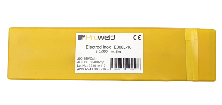Sarma si electrozi - ProWELD E308L-16 electrod inox, 2.5x300mm, tub 2kg
