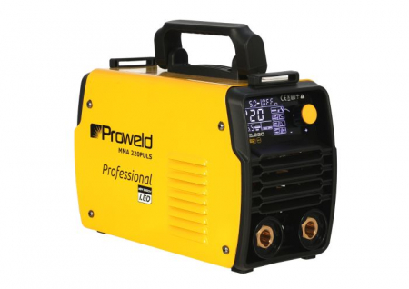Aparate de sudura - ProWELD MMA 220 Puls Invertor digital sudură 220A, Pulse MMA, TIG Lift, Arc Force, VRD, Electrozi Ø 1.6–5.0mm, Oțel, Inox, Fontă