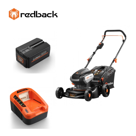 Masini de tuns gazon - Redback Pachet E142C+EP60+EC50 Masina de tuns gazon 420mm, acumulator 40V/6Ah, incarcator 40V/5A
