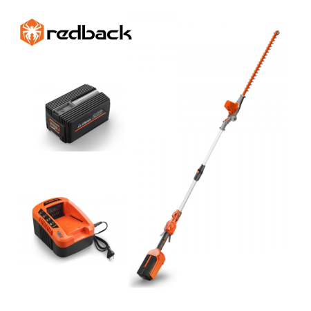 Foarfece gard viu - Redback Pachet E920D+EP20+EC20 Trimmer de gard viu extensibil 40V, 2400mm, 520mm, acumulator 40V/2Ah, incarcator 40V/2A