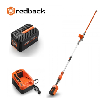 Foarfece gard viu - Redback Pachet E920D+EP40+EC20 Trimmer de gard viu extensibil 40V, 2400mm, 520mm, acumulator 40V/4Ah, incarcator 40V/2A