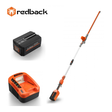Foarfece gard viu - Redback Pachet E920D+EP60+EC50 Trimmer de gard viu extensibil 40V, 2400mm, 520mm, acumulator 40V/6Ah, incarcator 40V/5A