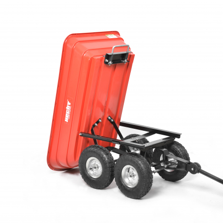 Remorca / carucior pentru Tractorase de tuns iarba Hecht 52145, capactitate incarcare 250 kg, cu maner [1]
