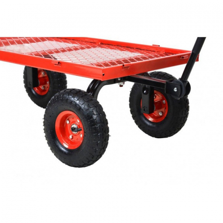 Remorca carucior pentru Tractorasele de gradina Hecht 52184 capacitate incarcare 300 kg cu maner [2]