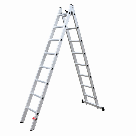 Scari aluminiu / otel - Scara combinata din aluminiu MESTERINO TOOLS JL-206-2X9, 4.3 metri, 2x9 trepte, greutate maxima 150 kg