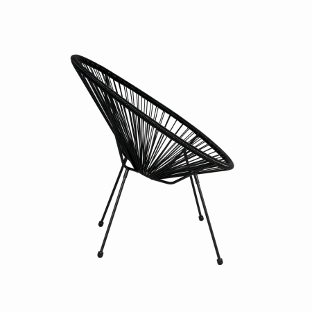 Scaun terasa MESTERINO JFC038 72x74x86 cm, structura din otel, sezut din ratan, culoare neagra [2]