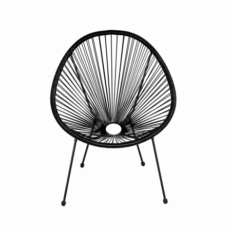 Scaune pentru gradina - Scaun terasa MESTERINO JFC038 72x74x86 cm, structura din otel, sezut din ratan, culoare neagra