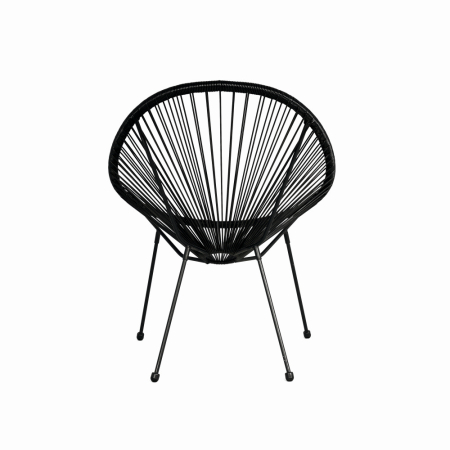 Scaun terasa MESTERINO JFC038 72x74x86 cm, structura din otel, sezut din ratan, culoare neagra [3]